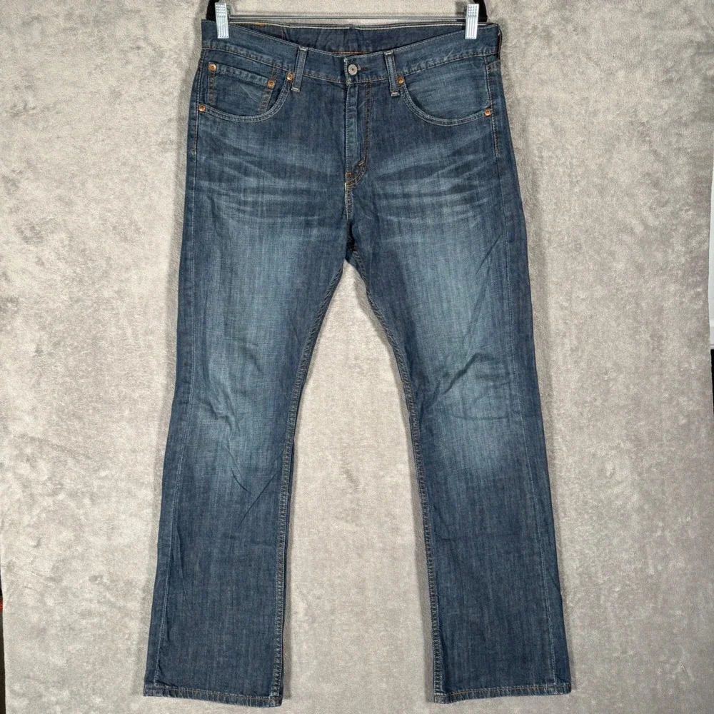 Levi's 527 Slim Bootcut Jeans Mens W35 L32‎ Dark Wash Denim Pants Blue Cotton
